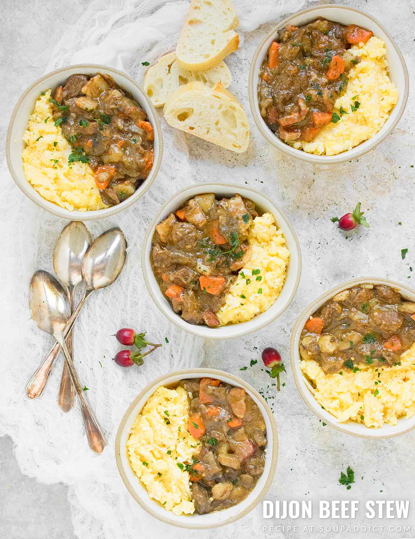 Steps 5 and 6 for making dijon beef stew