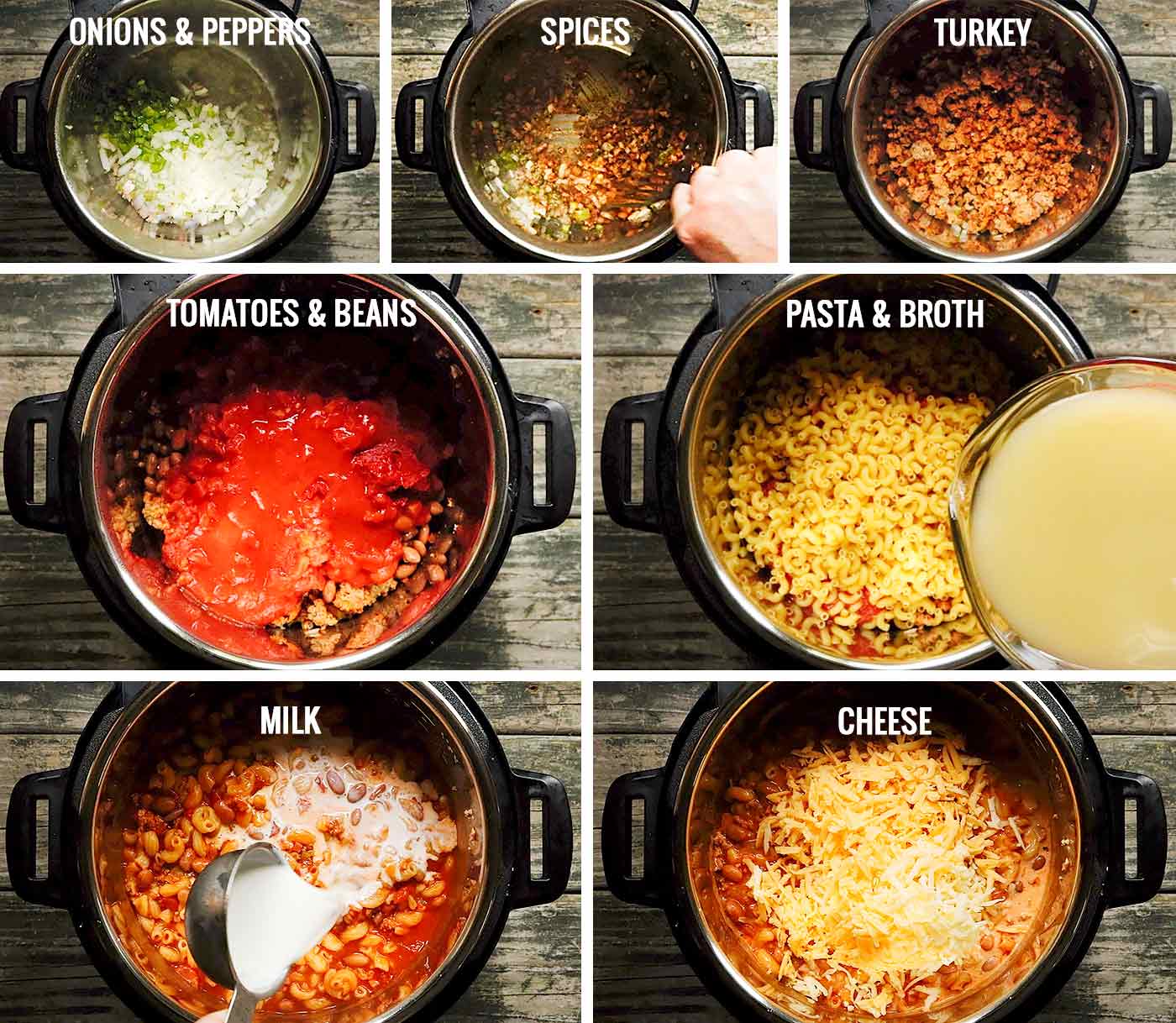 Steps for preparing Instant Pot Chili Mac with Turkey