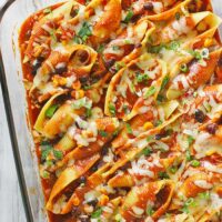 Vegetarian Enchilada Stuffed Pasta | SoupAddict.com